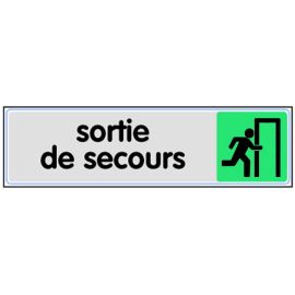 Plaquette de porte ''Sortie de secours'' Novap plexiglas 170 x 45 mm - 4033624 pas cher Principale M
