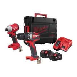 Pack 2 outils 18V M18 Milwaukee M18 BLPP2A3-502X (M18 BLIDR + M18 BLDPD2) + 2 batteries 5 Ah + chargeur rapide + coffret HD BOX - 4933492844 photo du produit Principale M