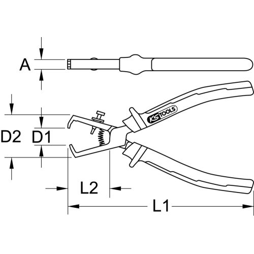 Pince à dénuder standard de 5 à 4 mm², 165 mm KS TOOLS 115.1314 photo du produit Secondaire 1 L