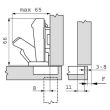 Charnière CLIP TOP ouverture 170° grand coude à visser - BLUM - CH71655 pas cher