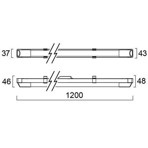 Réglette LED IP20 BATTEN 4000K 16W simple L1200mm - SYLVANIA - 0045159 pas cher Secondaire 1 L