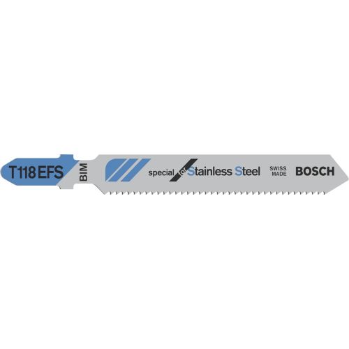 3 lames de scie sauteuse T 118 EFS Basic for Stainless Steel - BOSCH - 2608636499 pas cher