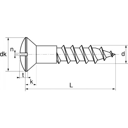 Vis à bois tête fraisée bombée fendue inox A2 DIN 95 6X20 boîte de 200 - ACTON - 623016X20 pas cher Secondaire 3 L