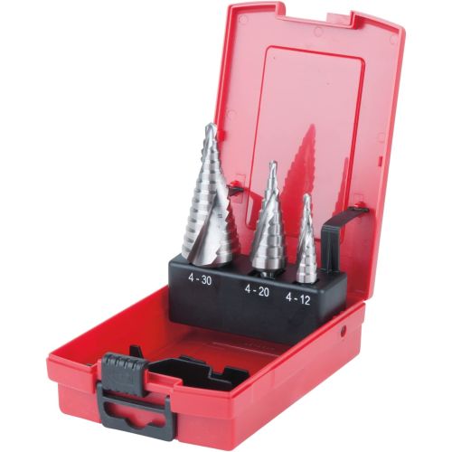 Coffret de 3 forets étagés HSS pour tôles jusqu'à 4 mm d'épaisseur KS TOOLS 330.2210 photo du produit