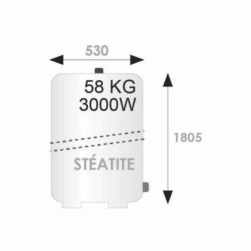 Chauffe-eau électrique stéatite 300L CHAUFFÉO PLUS vertical sur socle D.570 - ATLANTIC - 052130 pas cher Secondaire 4 L