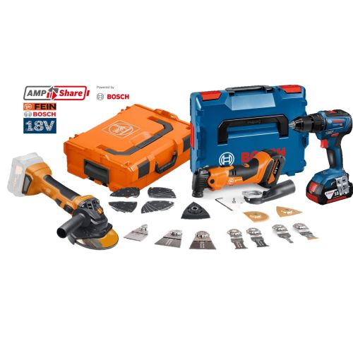 Pack 3 outils 18 V GSR18V55 /AMM500 TOP/ CG18-7 + 2 batteries 5 Ah + chargeur + coffret L-BOXX photo du produit