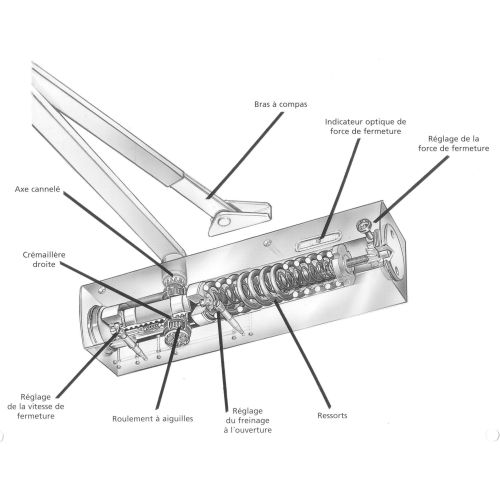 Ferme-porte TS 2000 NV corps seul argent - GEZE - 128 885 pas cher Secondaire 1 L