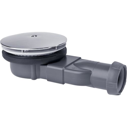 Bonde de douche slim pour receveurs extra-plats D 90 mm avec membrane et dôme en ABS gris WIRQUIN 30719686 photo du produit