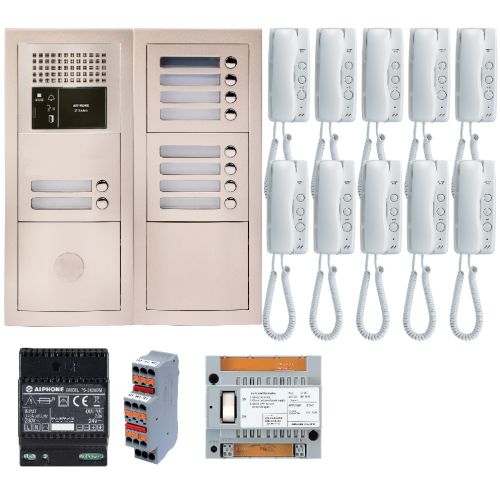 Pack audio 10 postes complet blanc AIPHONE 200381 photo du produit Principale L