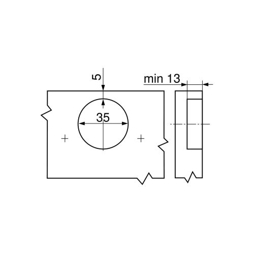 Charnière CLIP top 110° avec ressort inserta recouvrement 18mm - BLUM - CHA71T359 pas cher Secondaire 1 L