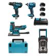 Pack 4 outils 18 V (DDF482 + DTD152 + DJV185Z + DMR116) + 3 batteries 5 Ah + chargeur coffret MAKPAC MAKITA LOT0335 photo du produit