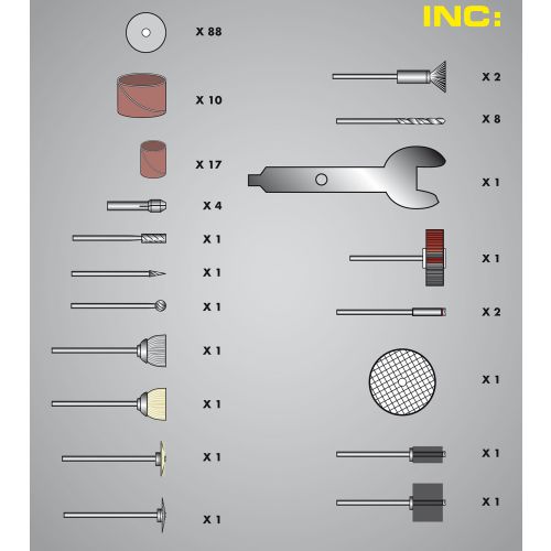 Set 143 accessoires de mini meuleuse pour le bois FARTOOLS 115842 photo du produit Secondaire 2 L