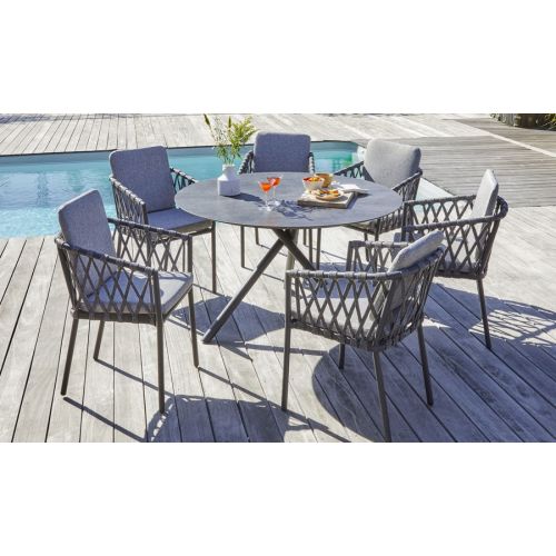 Table ronde PILAT D129 gris anthracite - DCB GARDEN - PILAT-TB129 pas cher Secondaire 1 L