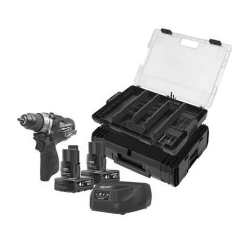 Perceuse-visseuse à percussion M12 FPD-402X + 2 batteries 4 Ah + chargeur + coffret HD-Box - MILWAUKEE TOOL - 4933459804 pas cher