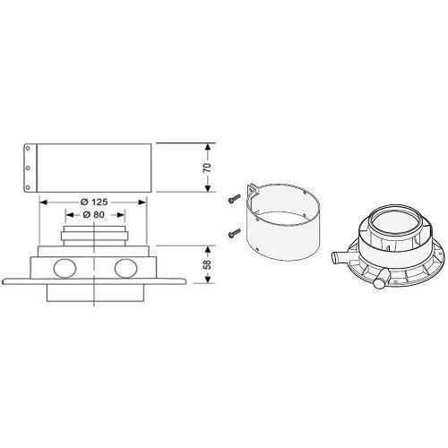 Buse pour sortie verticale condensation 80/125 SAUNIER DUVAL 0020276091 photo du produit Secondaire 2 L