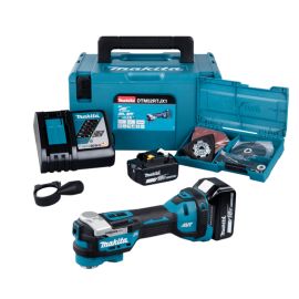 Découpeur-ponceur 18V Makita DTM52RTJX1 + 2 batteries 5.0 Ah + chargeur + MAKPAC + accessoires photo du produit Principale M