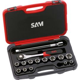 Coffret 1/2'' de 15 outils Sam outillage 12 pans en mm - 75-S15P photo du produit Principale M