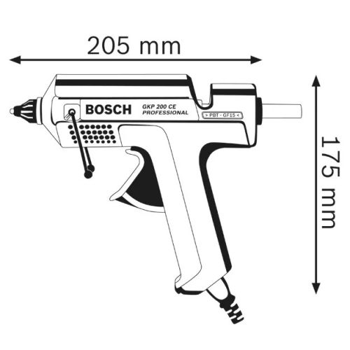 Pistolet à colle 500 W GKP 200 CE en coffret BOSCH 0601950703 photo du produit Secondaire 1 L