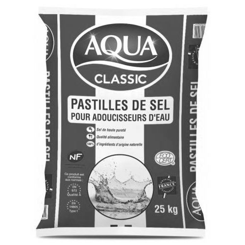 Pastilles de sel AQUA CLASSIC pour adoucisseur sac de 25kg - LES SALINS DU MIDI - 116656 pas cher