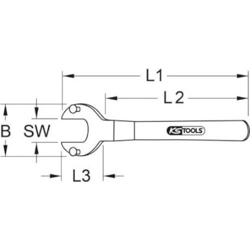 Clé à ergots Bronzeplus type C pour vannes de citerne 690 mm KS TOOLS 963.8246 photo du produit Secondaire 1 L