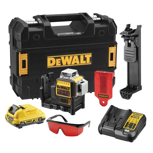 Niveau laser rouge multilignes 10,8 V 3 x 360° XR + 1 batterie 2Ah + chargeur + coffret standard DEWALT DCE089D1R-QW photo du produit