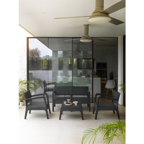 Salon de jardin MIAMI 4 places anthracite - SHAF - 55449 pas cher Secondaire 2 L