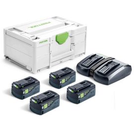 Set énergie SYS 18V Festool 4 batteries 5 Ah + chargeur TCL 6 DUO en coffret Systainer SYS3 - 577709 pas cher Principale M