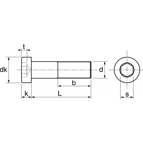 Vis métaux cylindrique hexagonale creuse tête basse inox A2 DIN 7984 4X12 boîte de 200 - ACTON - 622204X12 pas cher Secondaire 3 L