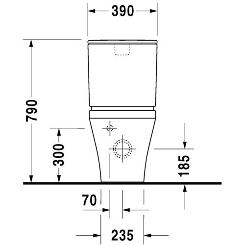 Cuvette sur pied sans abattant DURASTYLE 63cm - DURAVIT - 2162090000 pas cher Secondaire 5 L