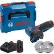 Meuleuse d'angle 12 V GWS 12V-76 + 2 batteries 3 Ah + chargeur + L-BOXX BOSCH 06019F200B photo du produit