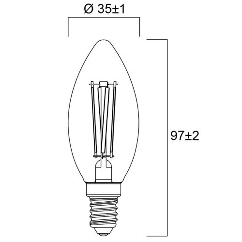 Ampoule LED flamme TOLEDO Retro satiné 4,5 W 470 lm E14 SYLVANIA 29536 pas cher Secondaire 1 L