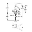 Mitigeur d’évier monocommande BAULOOP bec pivotant monotrou - GROHE - 31368-001 pas cher Secondaire 2 S