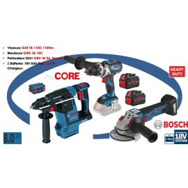 Pack 3 outils 18 V Bosch (GSR110/GWS10C/GBH26) + 2 batteries Procore 8.0 Ah + chargeur + L-BOXX photo du produit Principale M