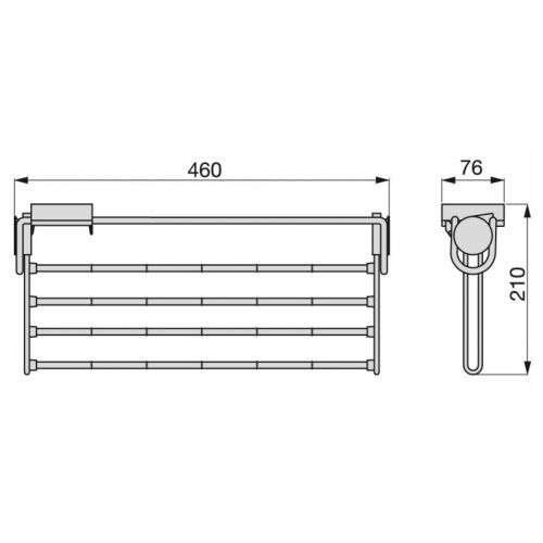 Porte-pantalons extensible 460mm chromé - EMUCA - 6211125 pas cher Secondaire 1 L