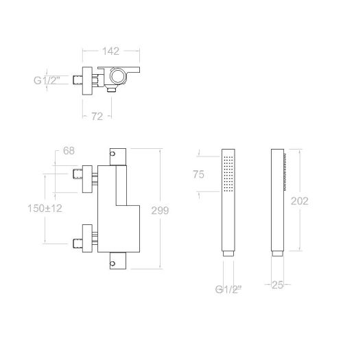 Mitigeur bain-douche thermostatique ensemble AROLA 2639KNM - RAMON SOLER - 26C302585 pas cher Secondaire 1 L