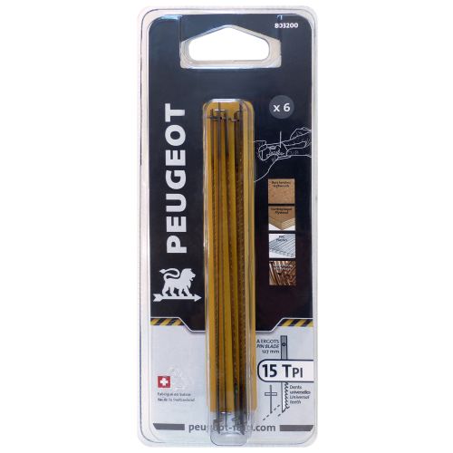 Jeu de 6 lames à goujons 127 x 3 x 0,5 mm - 15 TPI PEUGEOT OUTILLAGE 803200 photo du produit Principale L