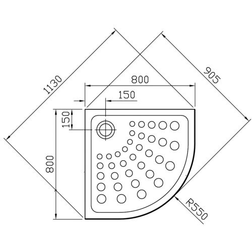 Receveur d'angle ARKITEKT 1/4 rond 80 x 80 cm extra plat VITRA 4095L003M0578 photo du produit Secondaire 1 L