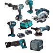 Pack de 7 outils 18V Makita (DJR/DGA/DTD/DSS/DHP/ML/DMR) + 3 batteries 4 Ah + chargeur + sac TROLLEY photo du produit