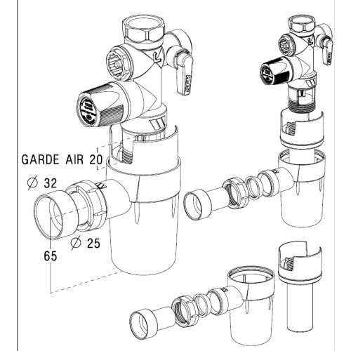 Siphon pour groupe de sécurité en sac - GARIS - 2292316 pas cher Secondaire 3 L