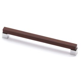 Poign&eacute;e SYMBIOSIS 176mm entraxe 160mm chrom&eacute; mat/fr&ecirc;ne wengu&eacute; - ESTAMP - 9382800 pas cher Principale M