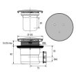 Bonde de receveur à capot métal rond 117 mm sortie horizontale  pour douche D90 VALENTIN 00 571500 000 00 photo du produit