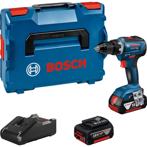 Perceuse-visseuse 18 V GSR 18V-55 Professional + 2 batteries 4 Ah + chargeur + coffret L-BOXX BOSCH 06019H5200 photo du produit