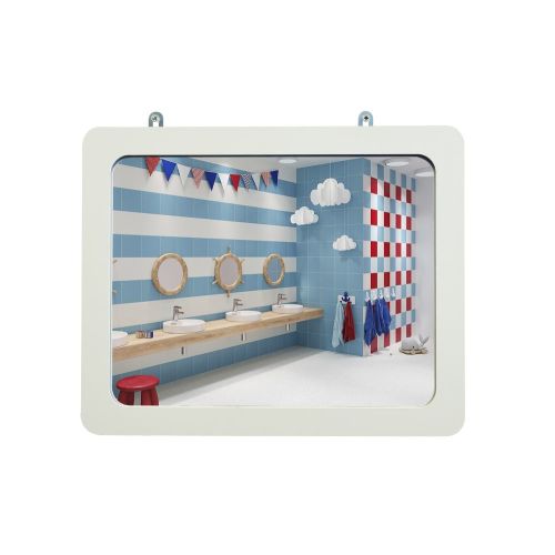 Miroir sanitaire 280 x 360 mm avec cadre PVC blanc SOCOMIX MP 54-EVO photo du produit