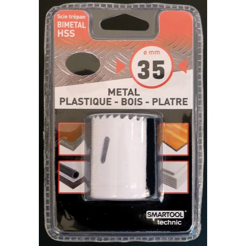 Scie cloche Bi-métal HSS D 35 mm SMARTOOL TECHNIC 982792 photo du produit Secondaire 1 L
