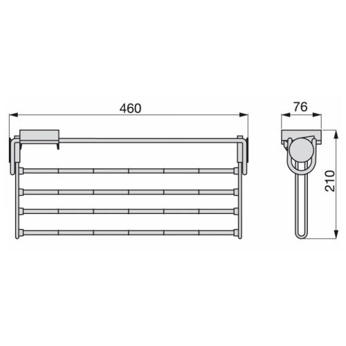 Porte-pantalons extensible 460 mm chromé EMUCA 6211125 photo du produit Secondaire 1 L