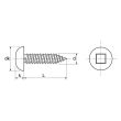 Vis à tôle tête cylindrique bombée carrée inox A2 DIN 7981 3,5X9,5 boîte de 200 ACTON 624163,5X9,5 photo du produit Secondaire 1 S