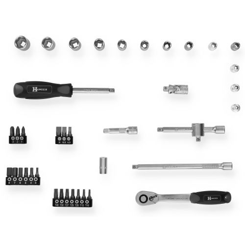Coffret de douilles 1/4'' 40 pièces - HANGER - 251002 pas cher Secondaire 1 L