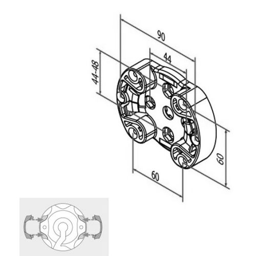 Support moteur à clipper C90I maxi 25 Nm - CHERUBINI - A4506_0589P pas cher Principale L