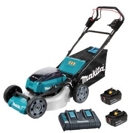 Tondeuse à gazon autotractée 2 x 18V Makita DLM462PT2 + 2 batteries 5 Ah + chargeur photo du produit Principale M