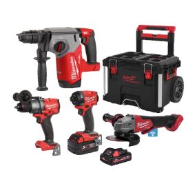 Pack 4 outils 18V M18 FUEL (FPD3-502X+FHX-552X+ONEFSAG125XB-OX+FID3-502X) + 2 batteries 5.5Ah + 1 batterie 3Ah + chargeur + Packout - MILWAUKEE TOOL - 4933493334 pas cher Principale M